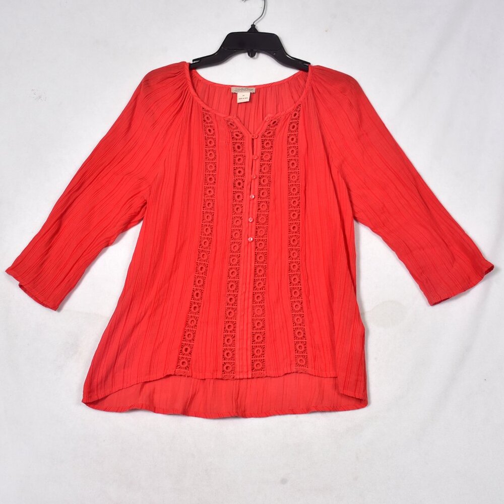 Lucky Brand Women's Peasant Top Orange Size Medium